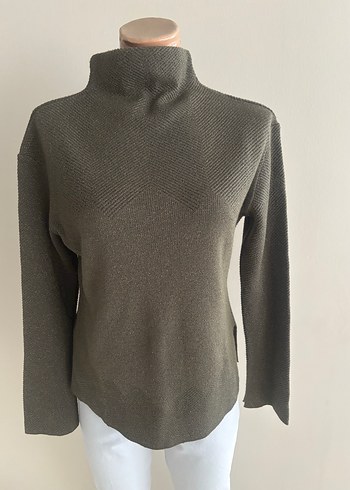 Yeşil simli  Balıkçı Yaka  Kadın Kazak - Görsel 2