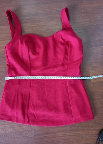 askılı bluz simli büstiyer kırmızı 40 beden - Görsel 5