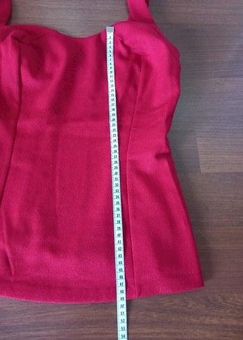 askılı bluz simli büstiyer kırmızı 40 beden - Görsel 7