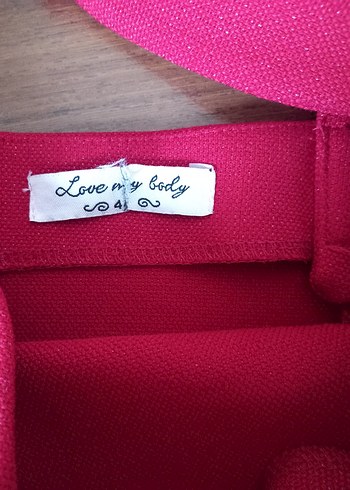 askılı bluz simli büstiyer kırmızı 40 beden - Görsel 2