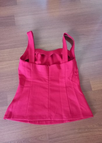 askılı bluz simli büstiyer kırmızı 40 beden - Görsel 3