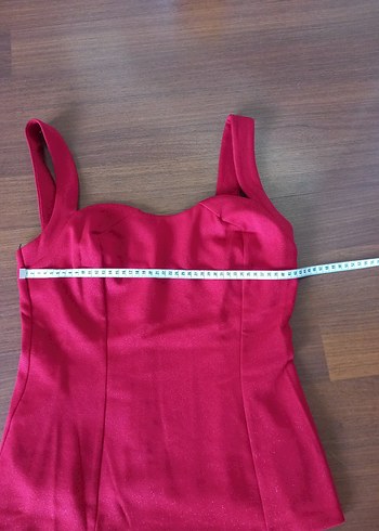 askılı bluz simli büstiyer kırmızı 40 beden - Görsel 4