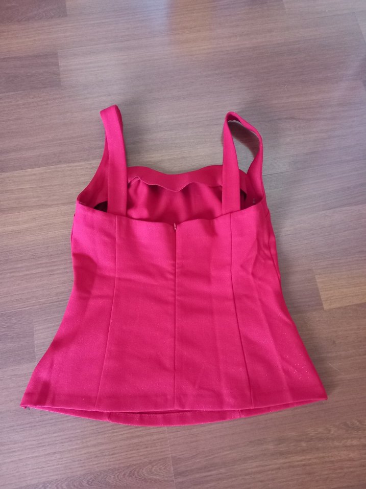 askılı bluz simli büstiyer kırmızı 40 beden - Görsel 3