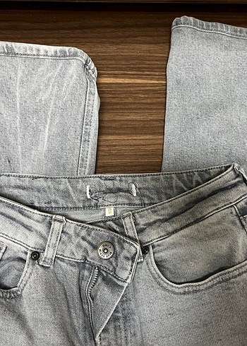 Gri Straight Jean - Görsel 2