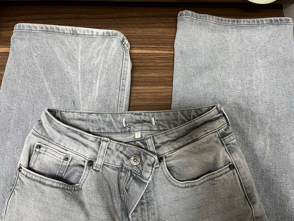 Gri Straight Jean - Görsel 2