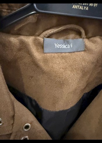 Kahverengi Süet Kemerli Biker Ceket - Görsel 2