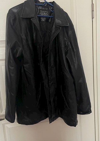 Düğmeli Siyah Kadın Deri Ceket - Görsel 2