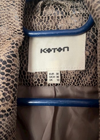 Kahverengi Yılan Derisi Desenli Deri Kadın Ceket - Görsel 4