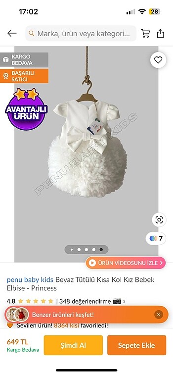 12-18 Ay Beden Tütülü Kısa Kol Bebek Elbise