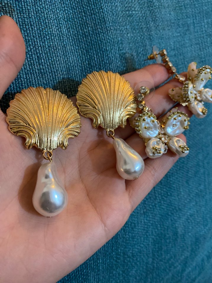 Vintage İşlemeli Bohem Altın Küpeler - Görsel 2