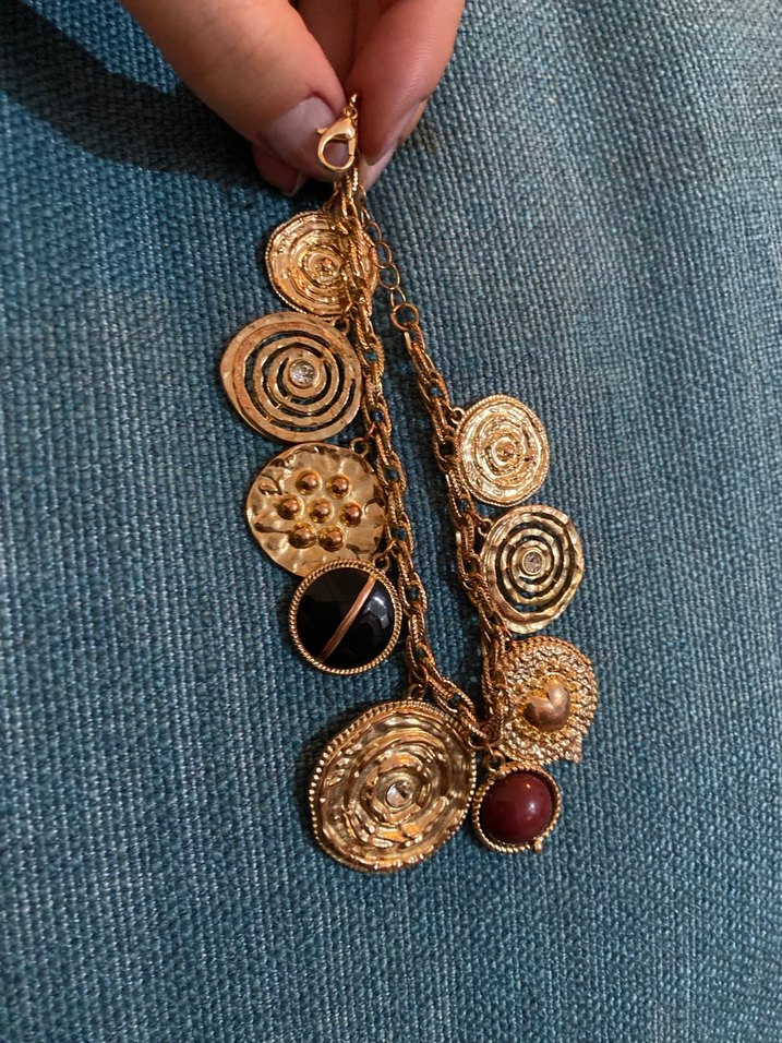 Vintage Desenli Zincir Detaylı Kadın El Zinciri - Görsel 2