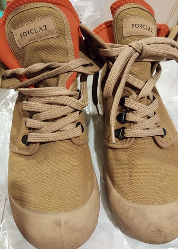 Bej Forclaz(Decathlon) kadın Bağcıklı çöl botu - Street Wear