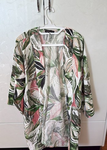 Yeşil Desenli Uzun Bohem Kadın Kimono