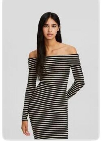Bershka markalı midi boy elbise