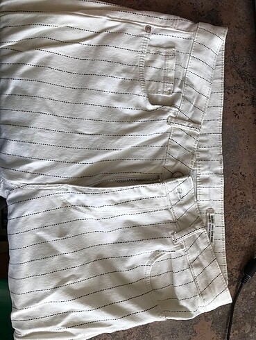 Çizgili Beyaz Pantolon - Görsel 7
