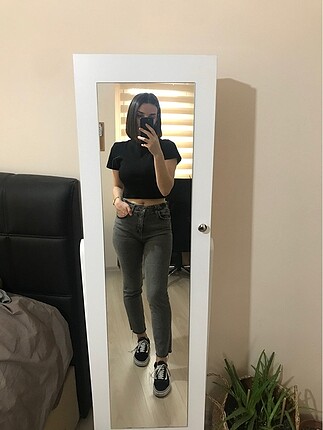 Zara straight jean gri