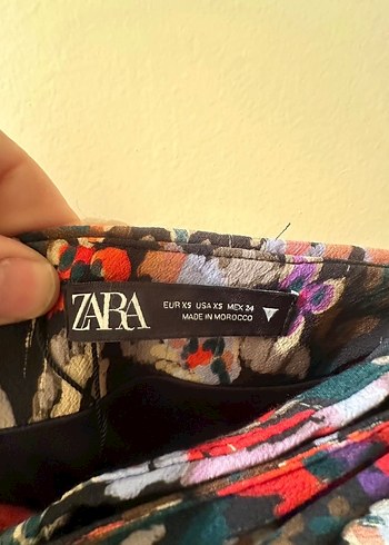 Çiçek Desenli Straplez Mini etek - Görsel 3