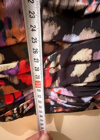 Çiçek Desenli Straplez Mini etek - Görsel 4