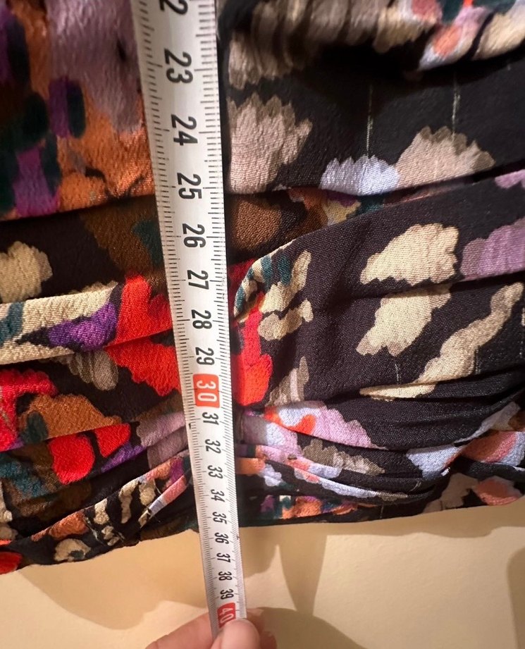 Çiçek Desenli Straplez Mini etek - Görsel 4