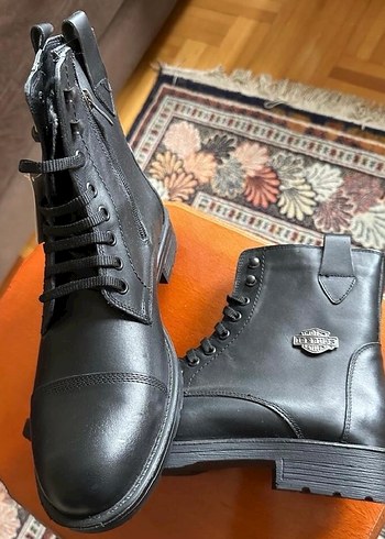 Erkek Siyah Deri Kemerli Sokak Stili Bot - Görsel 7