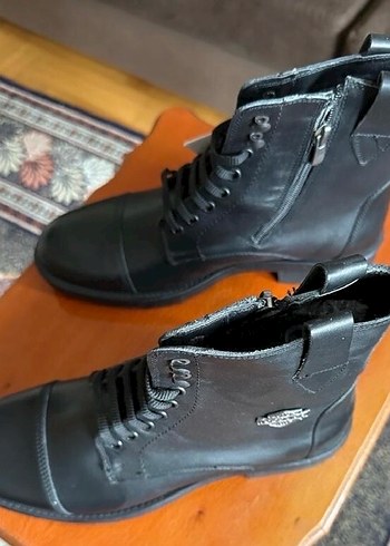 Erkek Siyah Deri Kemerli Sokak Stili Bot - Görsel 4