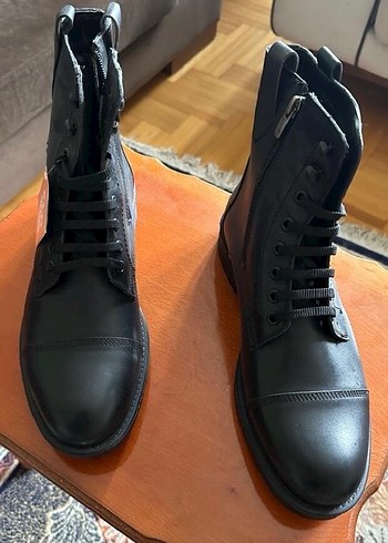 Erkek Siyah Deri Kemerli Sokak Stili Bot - Görsel 3