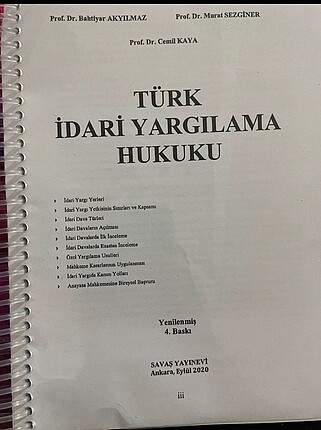  İdari yargılama hukuku 2020 bahtiyar a.