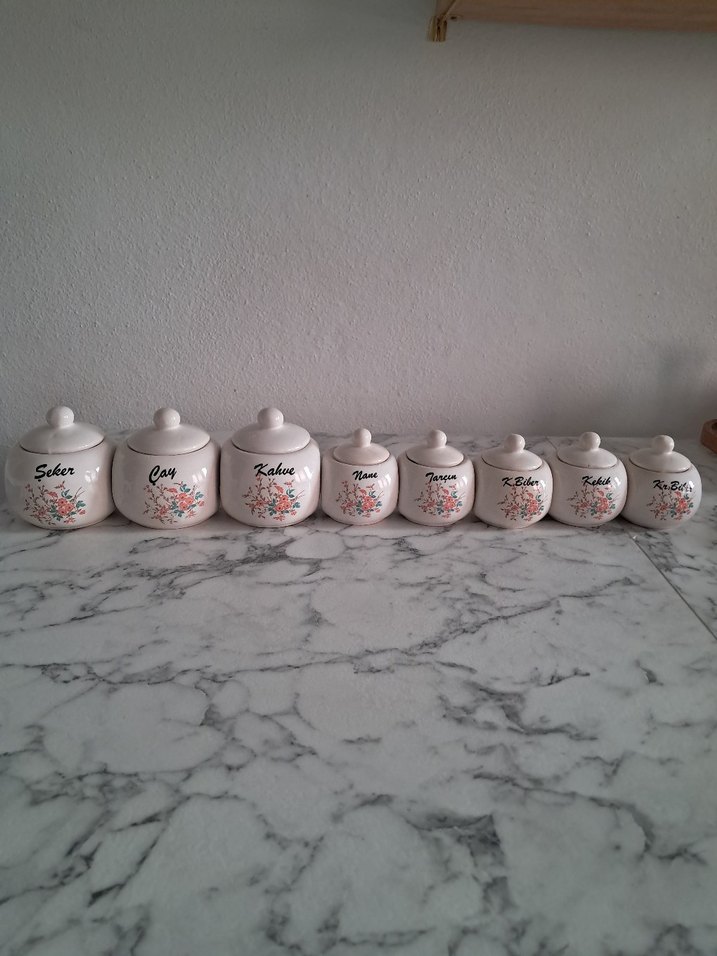 Pastel Beyaz Baharat Kavanoz Seti - Görsel 2