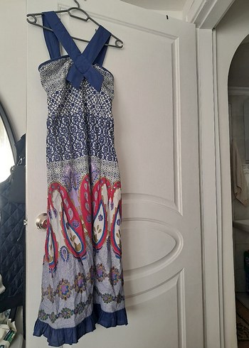 Bohem Çok Renkli Uzun Elbise - Görsel 2