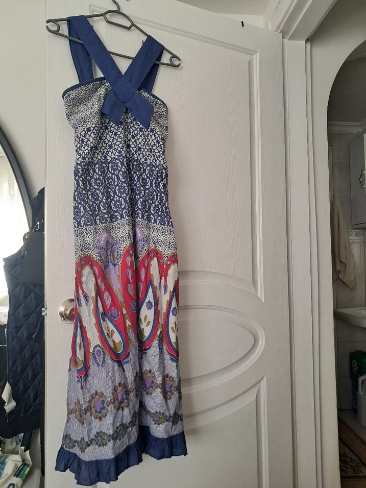 Bohem Çok Renkli Uzun Elbise - Görsel 2