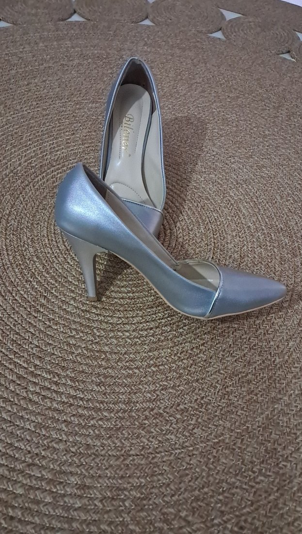 Kadın kumuş Dolgu Topuklu Stiletto - Görsel 2