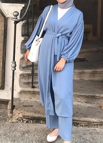 Tesettür Kimono Pantolon Takım