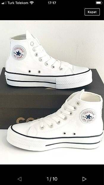 Beyaz converse platform