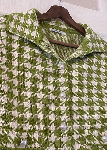 Yeşil crop ekose ceket - Görsel 2