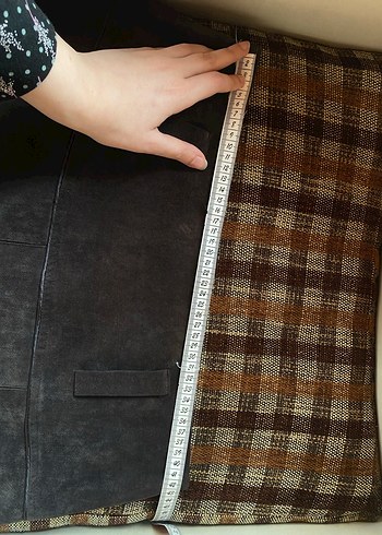 Kahverengi Süet Pilili Midi Etek - Görsel 5