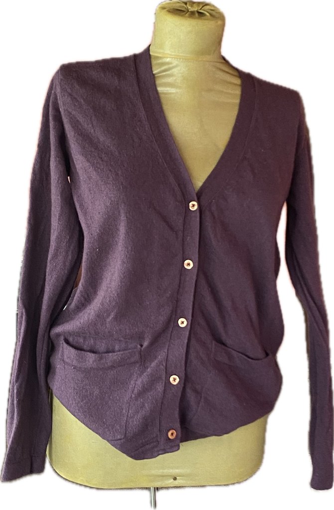 Yargıcı Mor V Yaka Kadın Hırka - Görsel 2