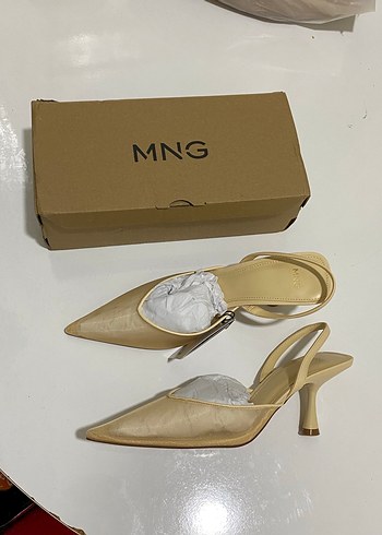 Mango arkası açık Topuklu Ayakkabı - Görsel 6