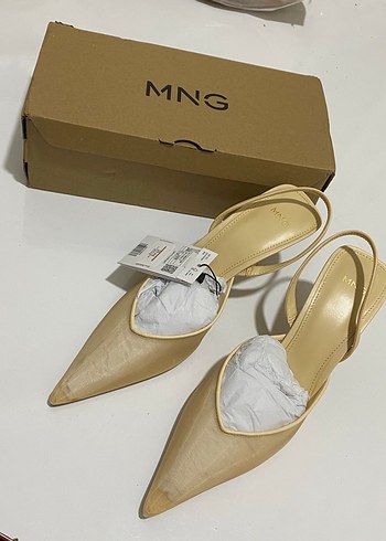 Mango arkası açık Topuklu Ayakkabı - Görsel 3