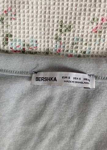 Bershka Bebek Mavisi V Yaka Uzun Kollu Kadın Bluz