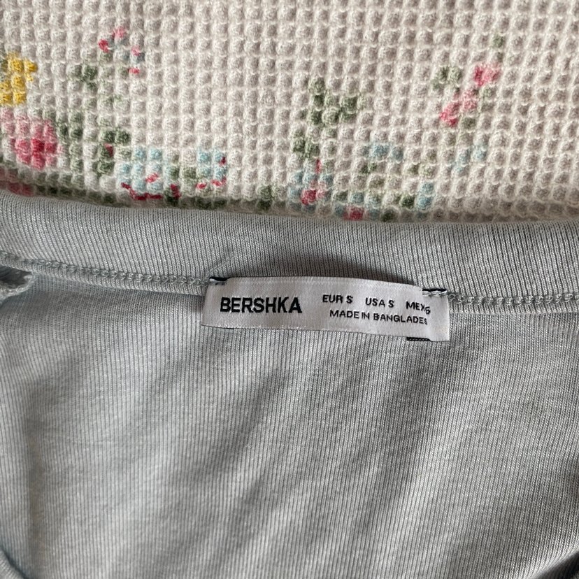 Bebek Mavisi V Yaka Uzun Kollu Kadın Bluz - Görsel 3