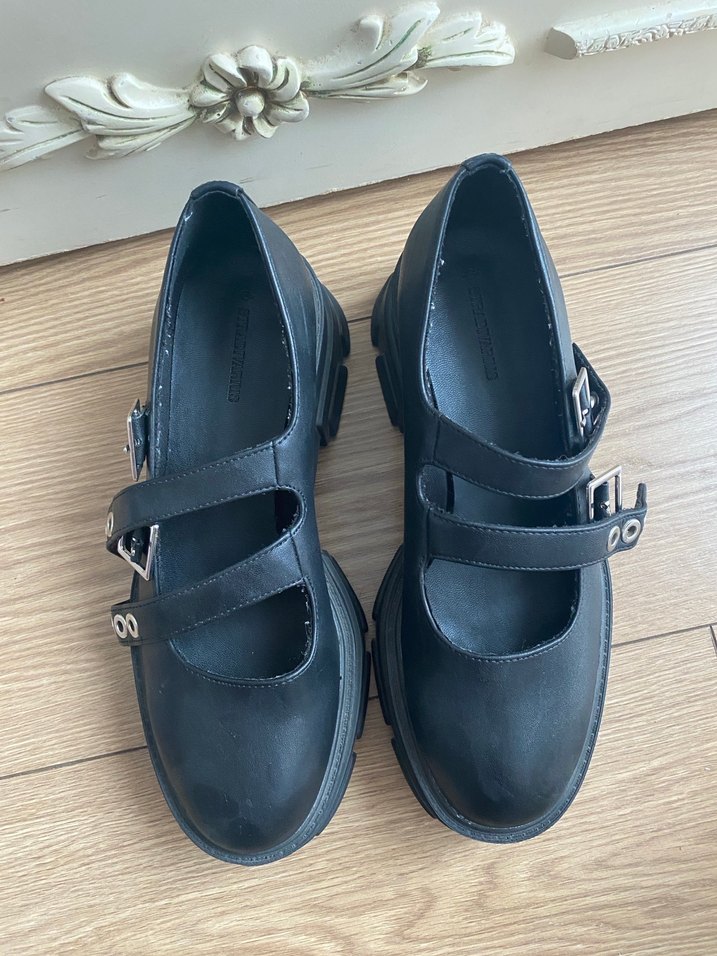 Tokalı Siyah Platform Topuklu Gotik Mary Jane Ayakkabı - Görsel 2