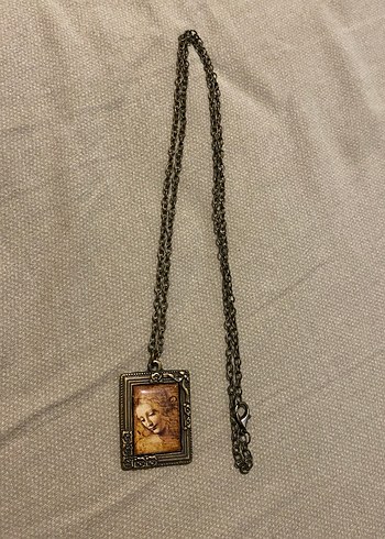 Uzun Zincirli Vintage Portre Kolye - Görsel 2