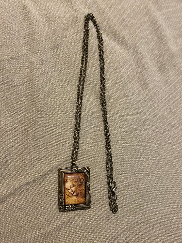 Uzun Zincirli Vintage Portre Kolye - Görsel 2