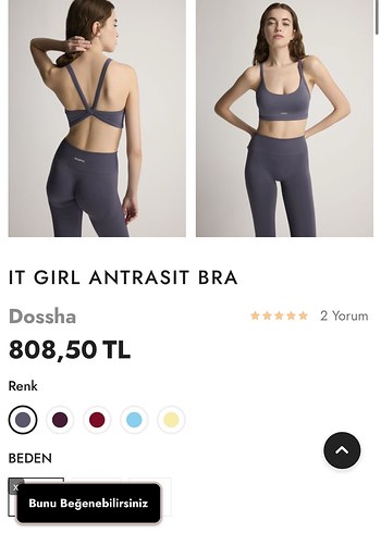 Dossha IT Girl Antrasit Spor bralet