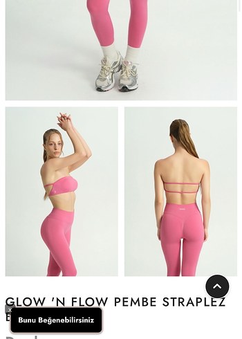 Glow 'N Flow Pembe Straplez Spor bralet