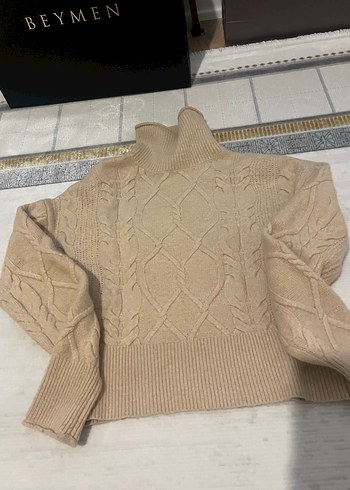 Massimo Dutti Bej Orgu Triko Kazak
