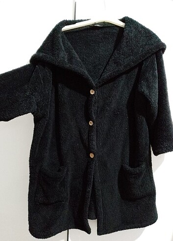 Siyah peluş ceket