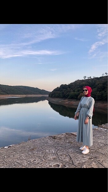 s Beden turkuaz Renk Yazlık elbise