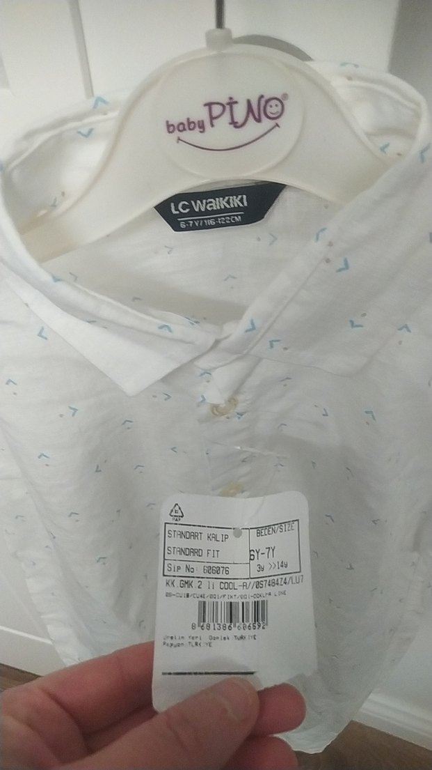 Düğmeli Beyaz Erkek Çocuk Kısa Kollu Gömlek - Görsel 2