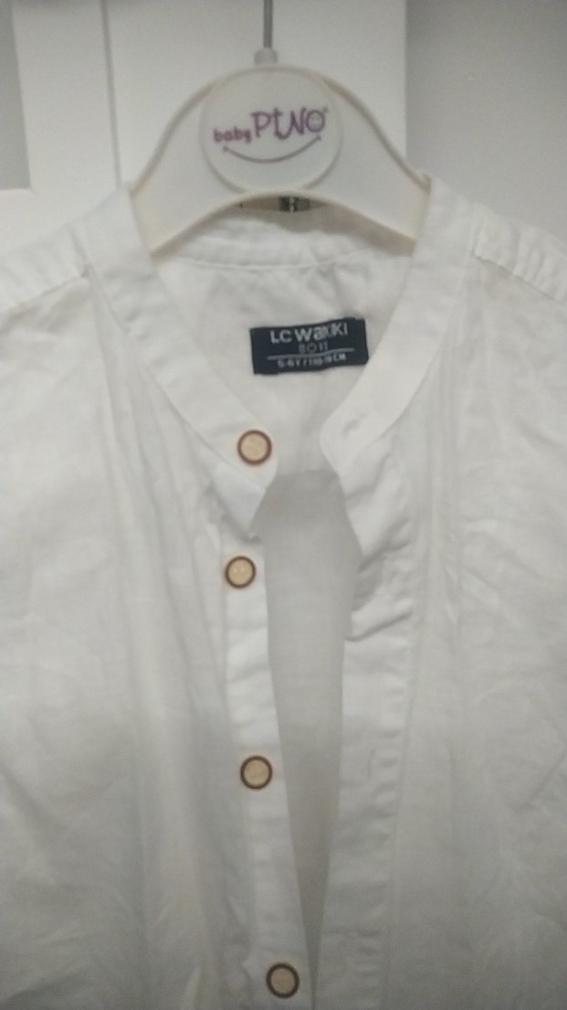 Erkek Çocuk Kısa Kollu Keten Beyaz Gömlek - Görsel 2